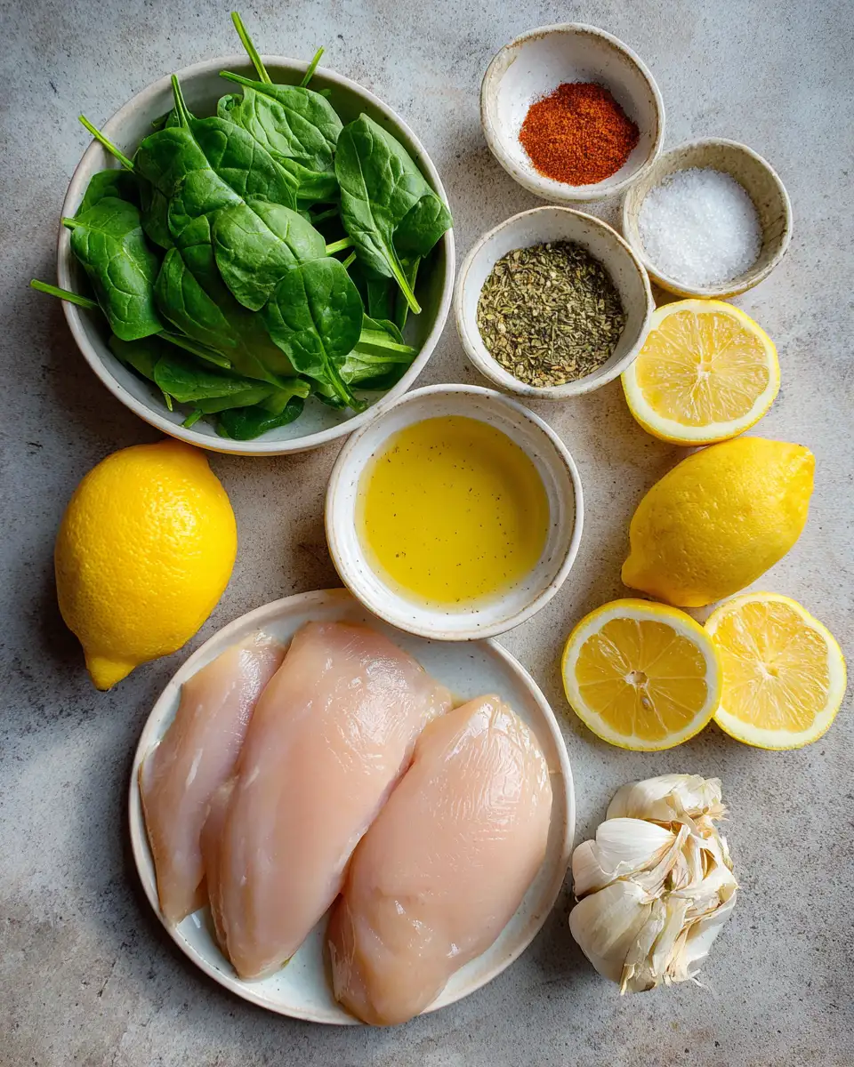 Ingredients for Effortless Elegance: One Pan Lemon Chicken Dinner Delight