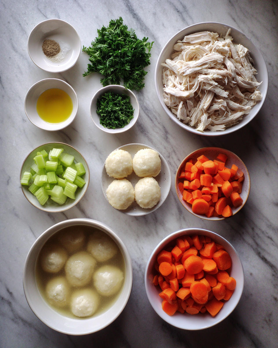 Ingredients for Cozy Comfort: One Pot Chicken Dumpling Soup Delight