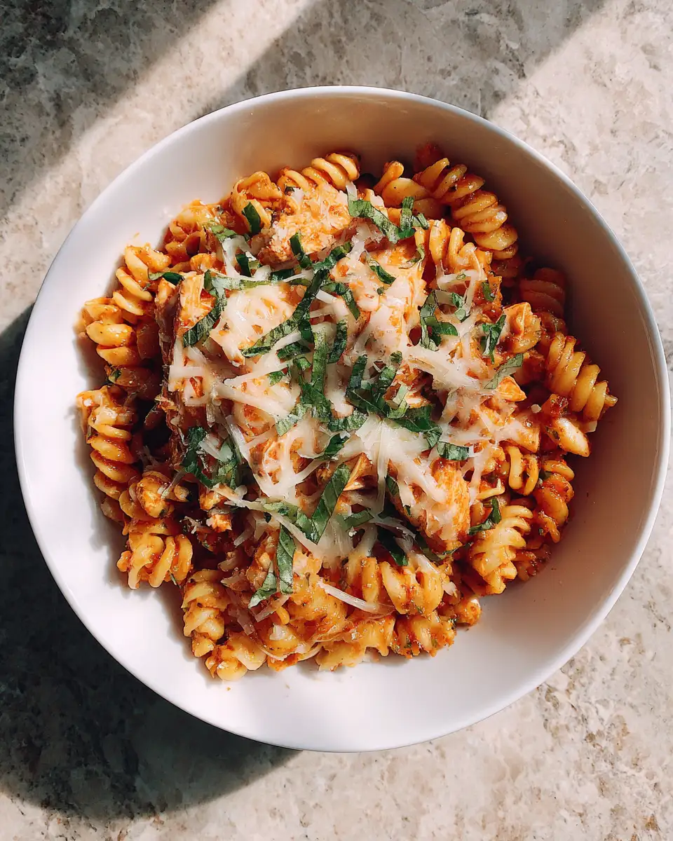 Final dish - One Pot Chicken Parmesan Pasta: Effortless Comfort in a Bowl
