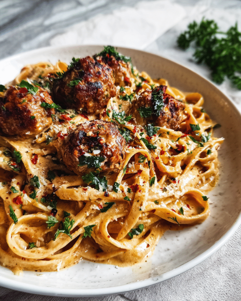 Effortlessly Delicious: One-Pot Creamy Cajun Meatball Pasta Perfection - Featured Image