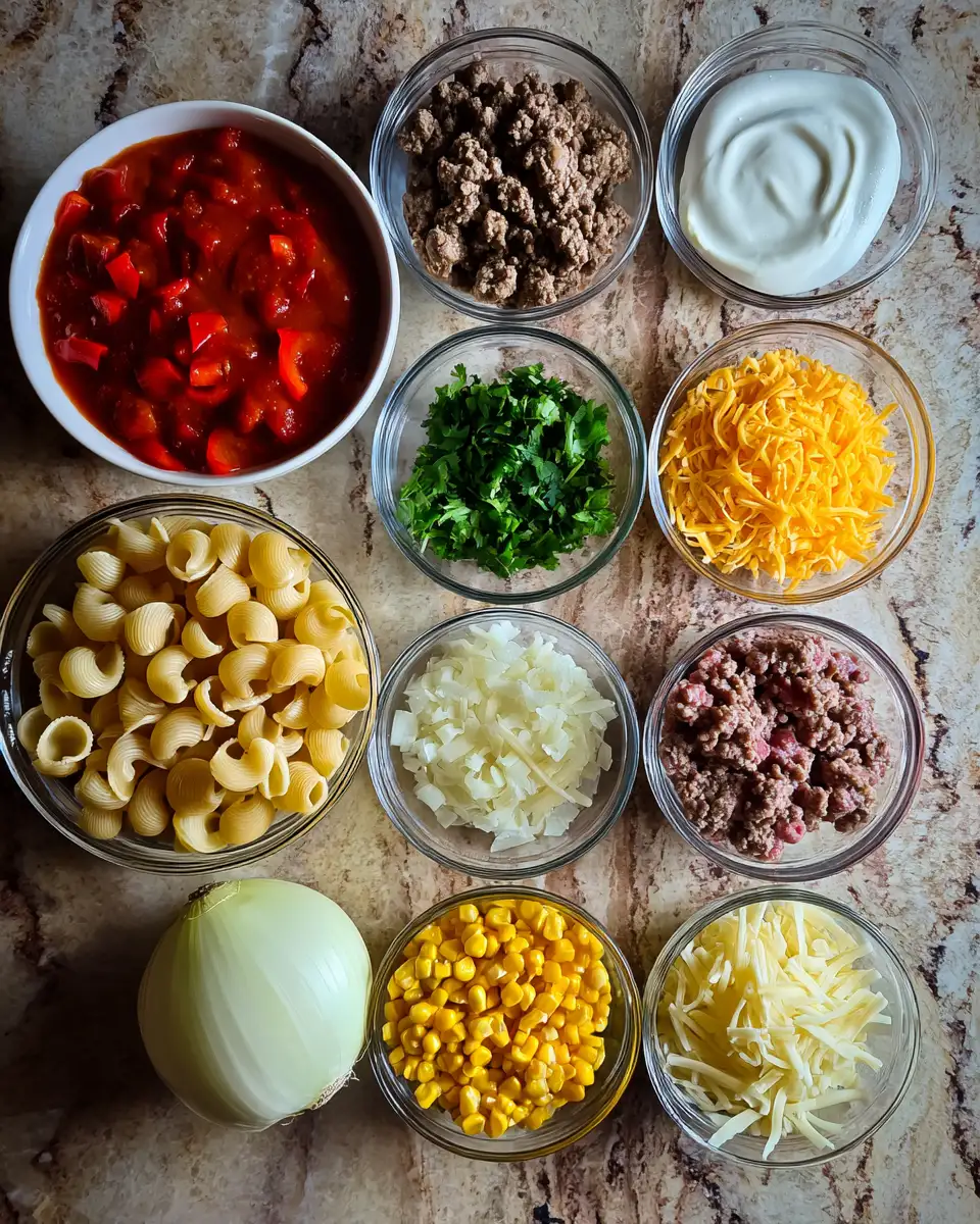 Ingredients for Savor the Flavor: One Pot Enchilada Pasta Magic