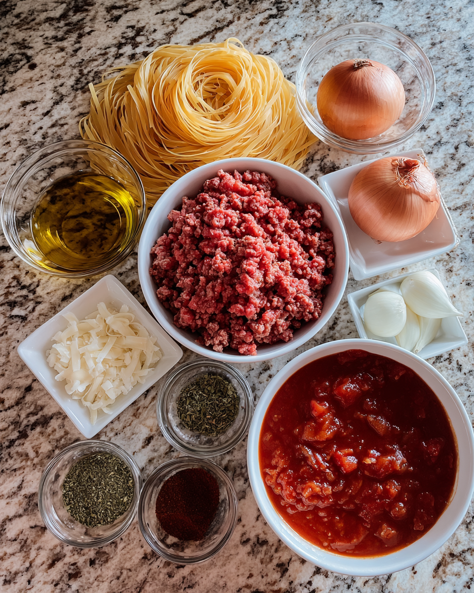 Ingredients for Savor the Rich Flavors of Classic Italian Pasta Bolognese