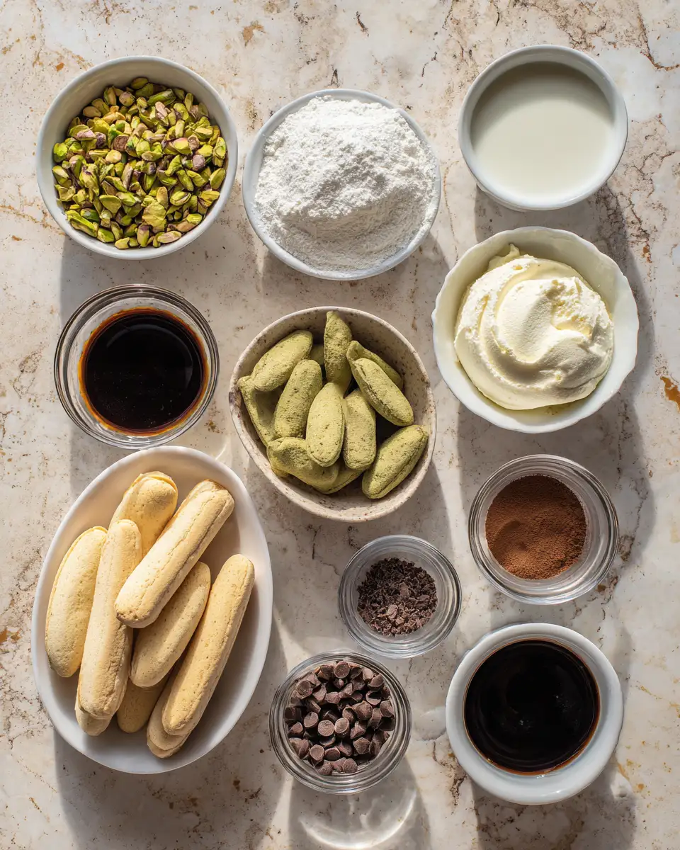 Ingredients for Indulge in a Twist: Discover the Delight of Pistachio Tiramisu