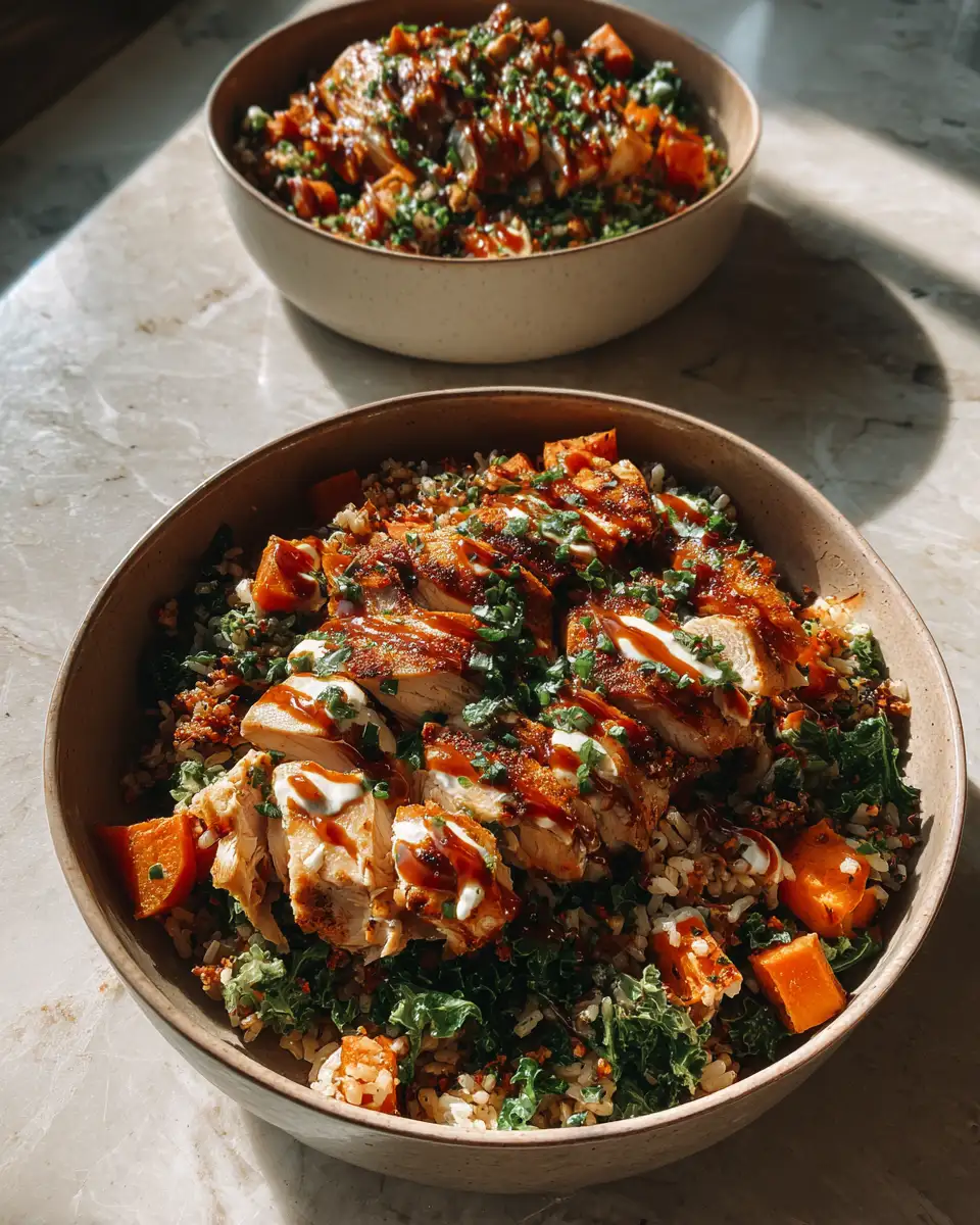 Final dish - Hearty and Healthy: Roasted Chicken and Sweet Potato Rice Bowls Delight