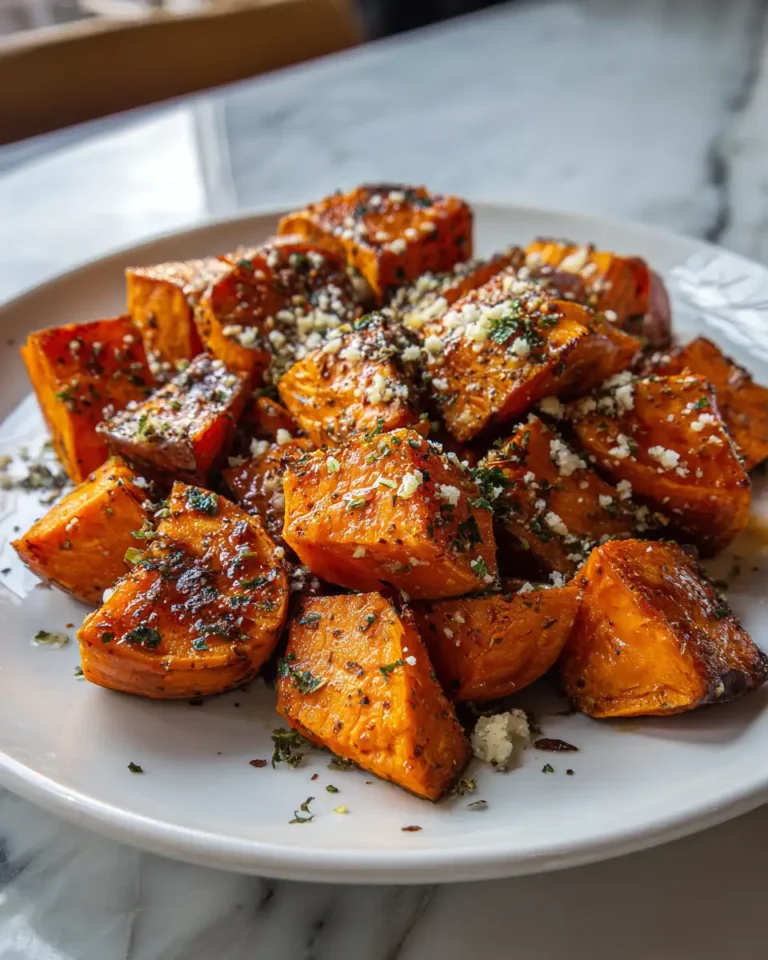 Heavenly Roasted Sweet Potatoes with Garlic and Parmesan Delight - Featured Image