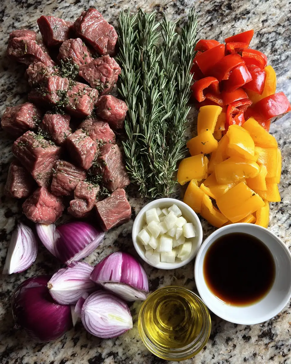 Ingredients for Savor the Flavor: Rosemary Garlic Steak Kebabs Perfection