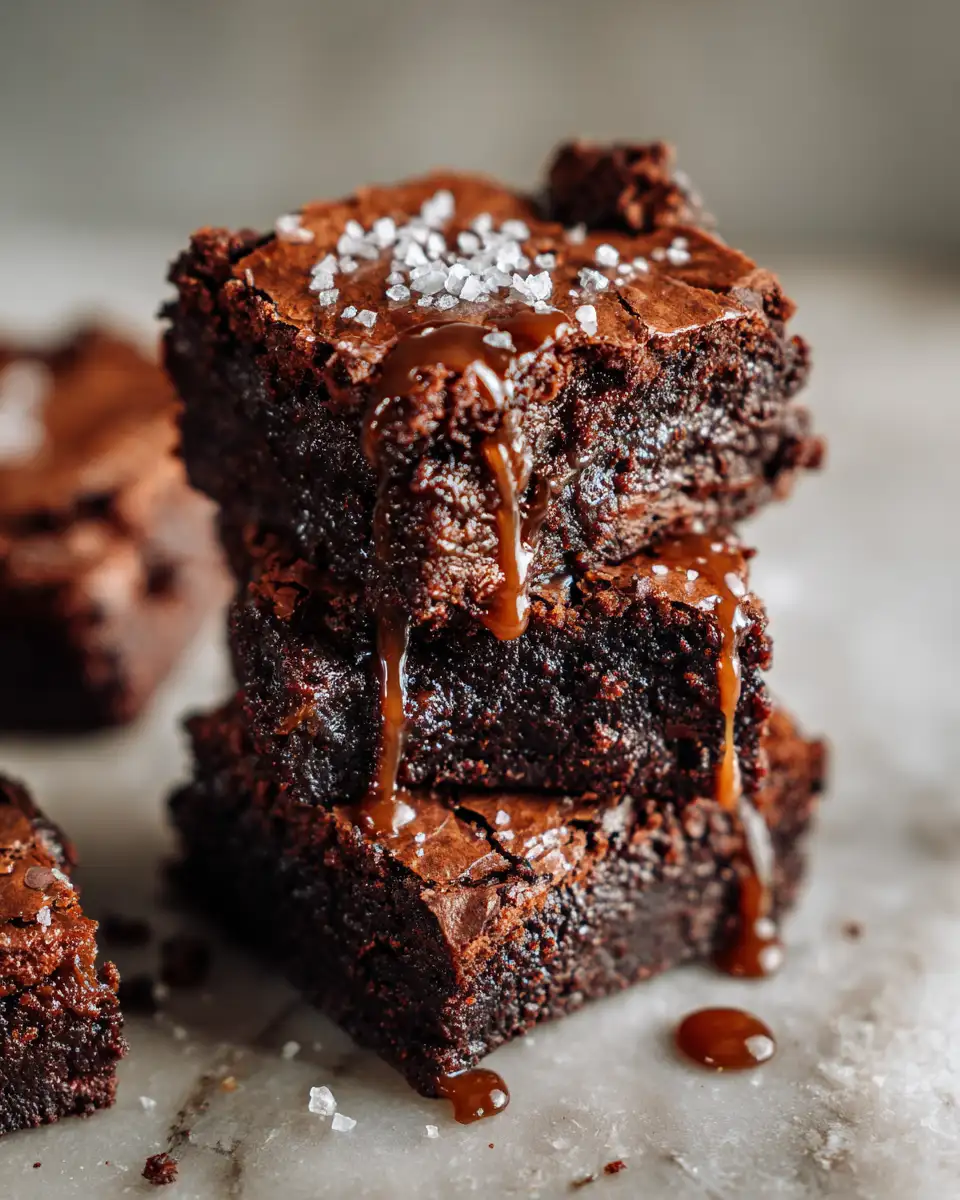 Final dish - Indulge in Irresistible Salted Caramel Brownies That Will Melt in Your Mouth
