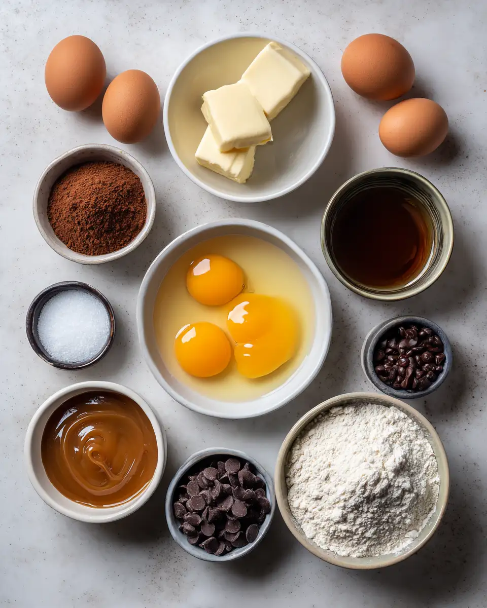 Ingredients for Indulge in Irresistible Salted Caramel Brownies That Will Melt in Your Mouth