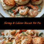 Decadent Delights: Shrimp & Lobster Biscuit Pot Pie Bliss