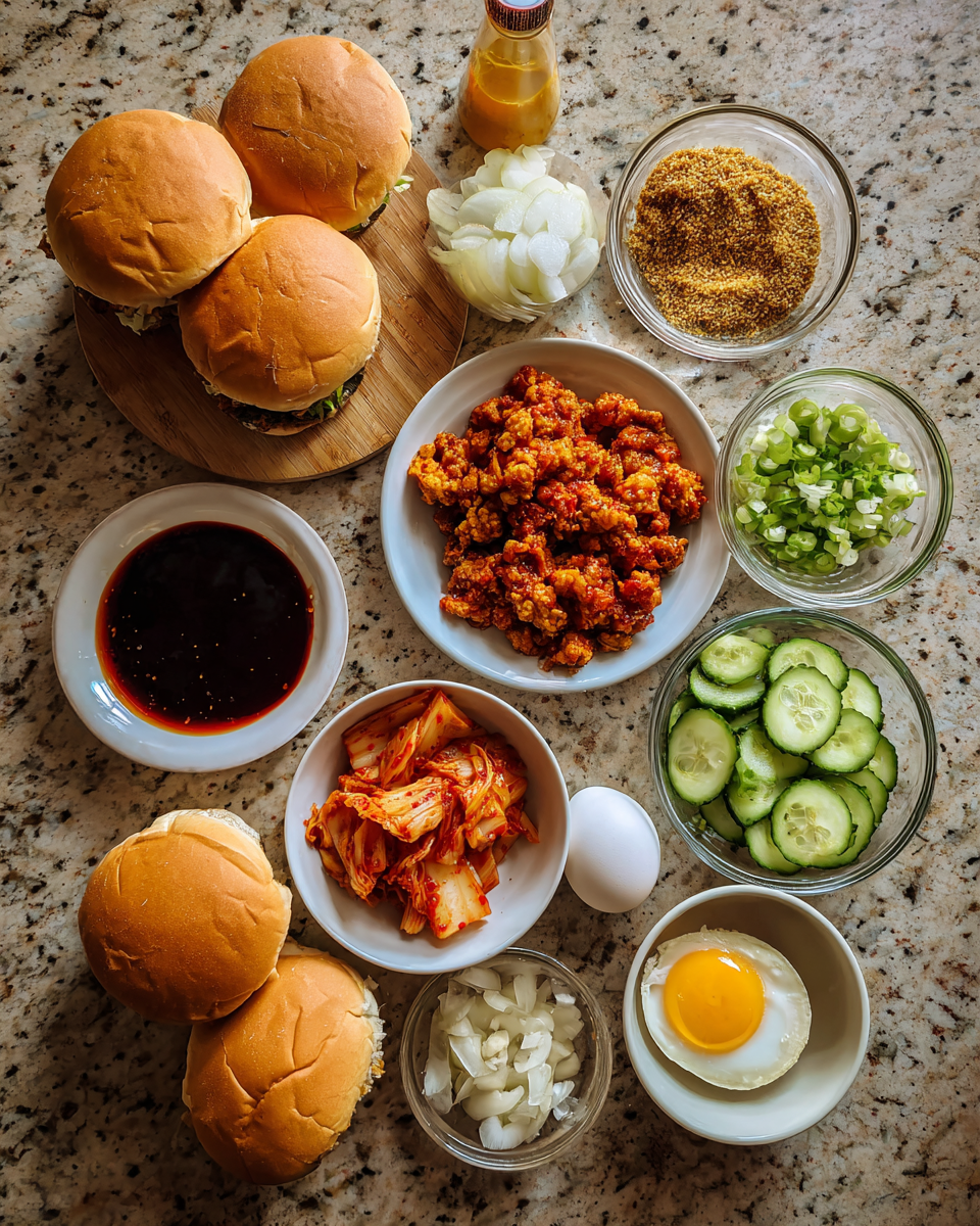 Ingredients for Sizzling Korean Chicken Burger: A Fusion of Flavor in Every Bite