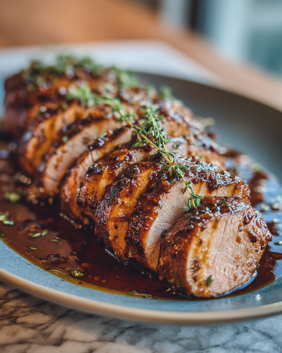 Final dish - Savor the Flavor: Slow Cooker Apple Butter Pork Tenderloin Perfection