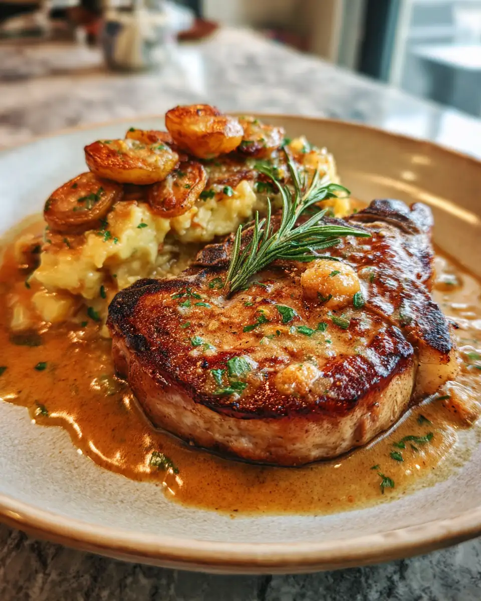 Final dish - Ultimate Comfort: Smothered Pork Chop and Scalloped Potato Casserole Recipe