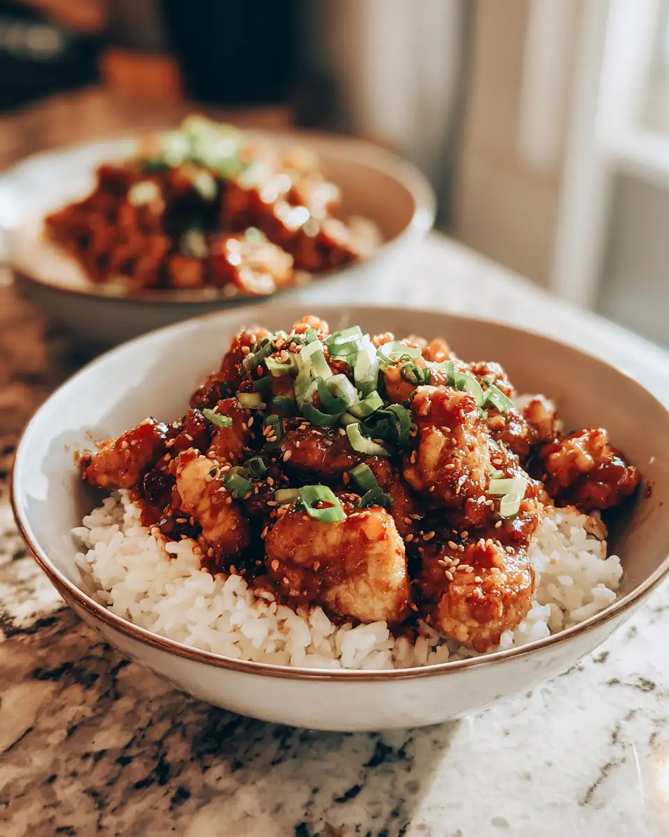Final dish - Sweet Heat Delight: Spicy Honey Chicken Bowls