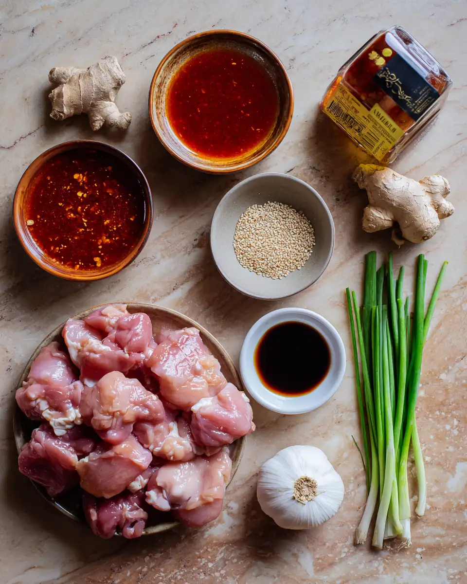 Ingredients for Irresistible Sticky Sweet Chili Chicken: A Flavorful Feast for Your Taste Buds