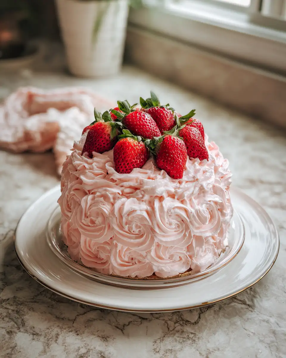 Final dish - Effortless Delight: The Ultimate Easy Strawberry Cake Recipe
