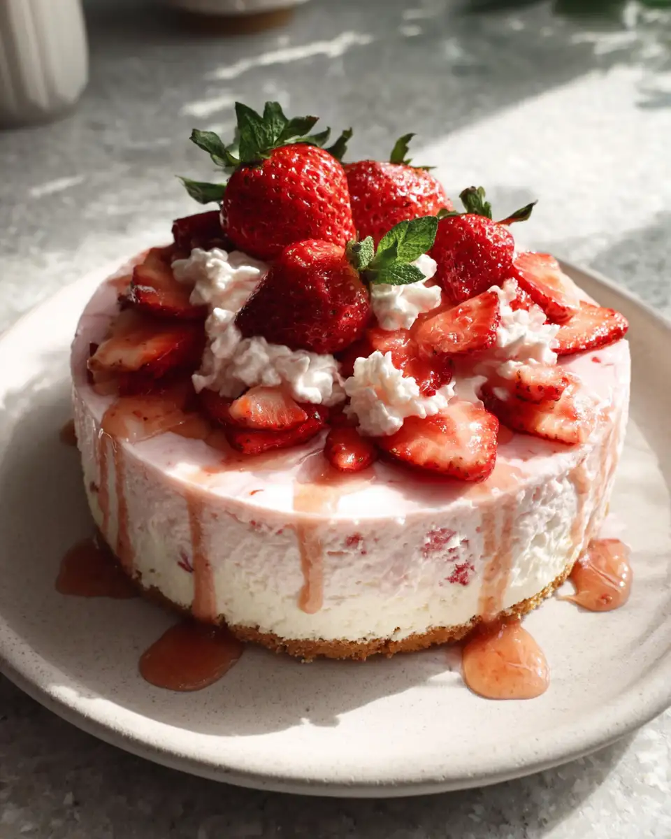 Final dish - Indulge in Bliss with Our Ultimate Strawberry Cream Cheese Cake Recipe