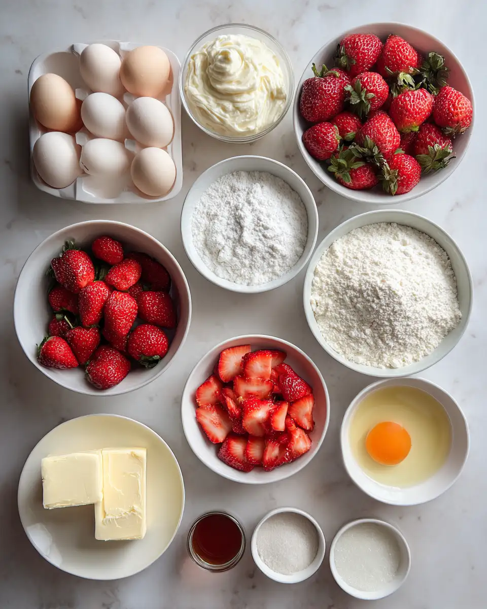 Ingredients for Indulge in Bliss with Our Ultimate Strawberry Cream Cheese Cake Recipe