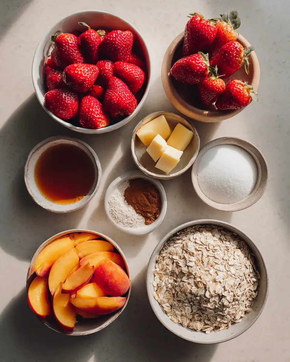 Ingredients for Sweet Symphony of Flavors Strawberry Peach Crisp Delight