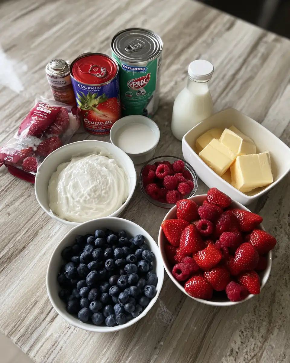 Ingredients for Berry Bliss: Dive into the Ultimate Summer Berry Poke Cake