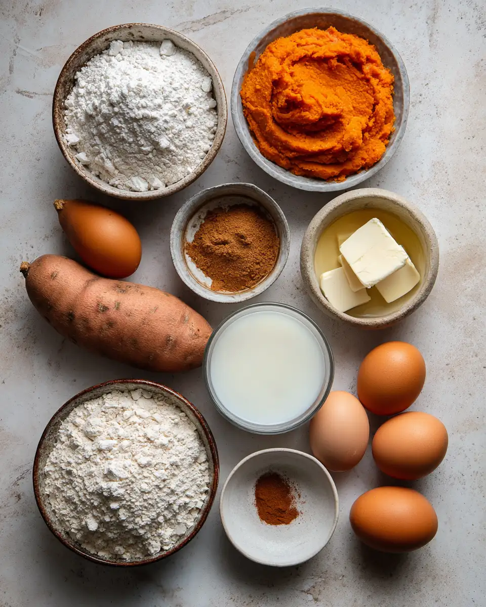 Ingredients for Heavenly Sweet Potato Cinnamon Bread: A Cozy Treat for Your Tastebuds