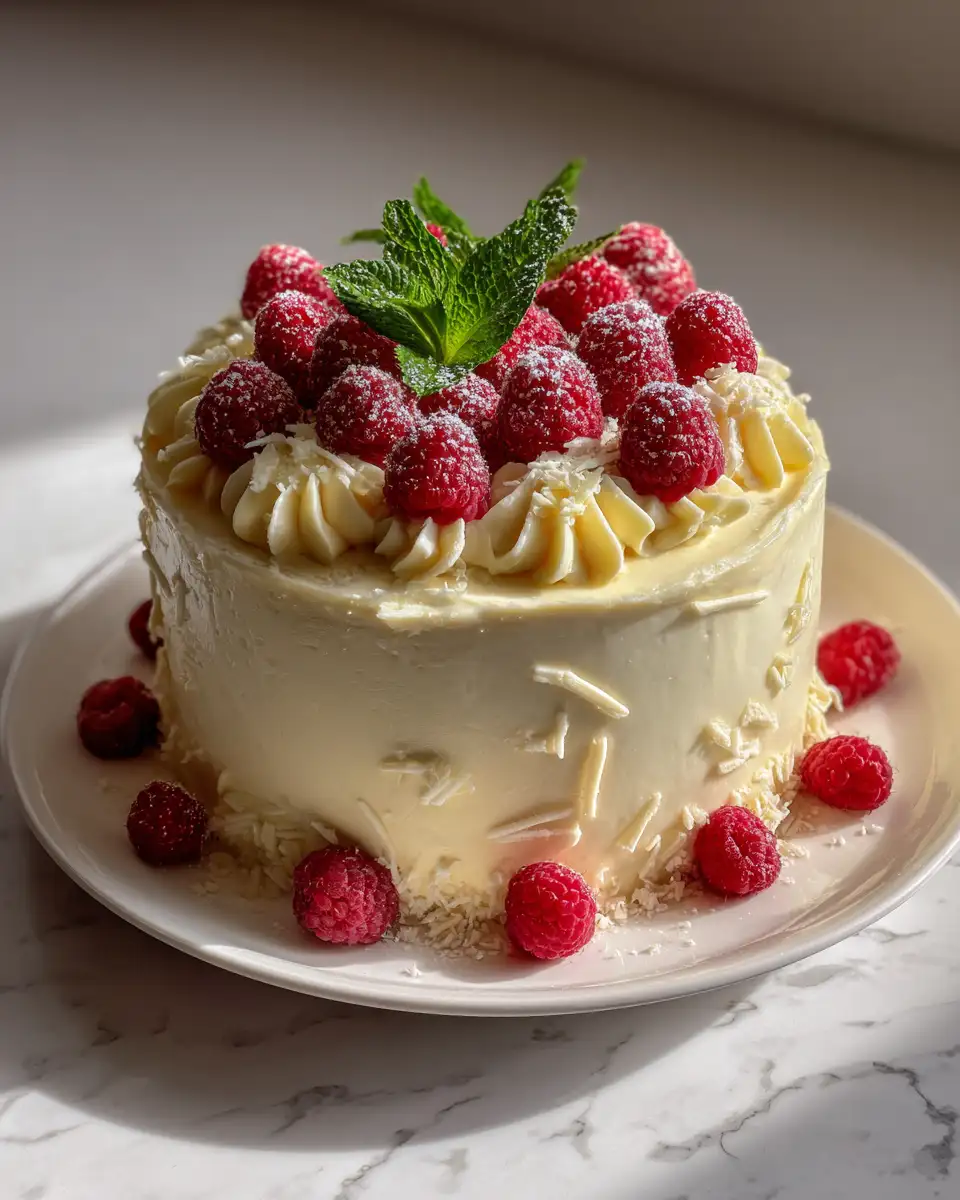 Final dish - Indulge in the Irresistible White Chocolate Raspberry Dream Cake