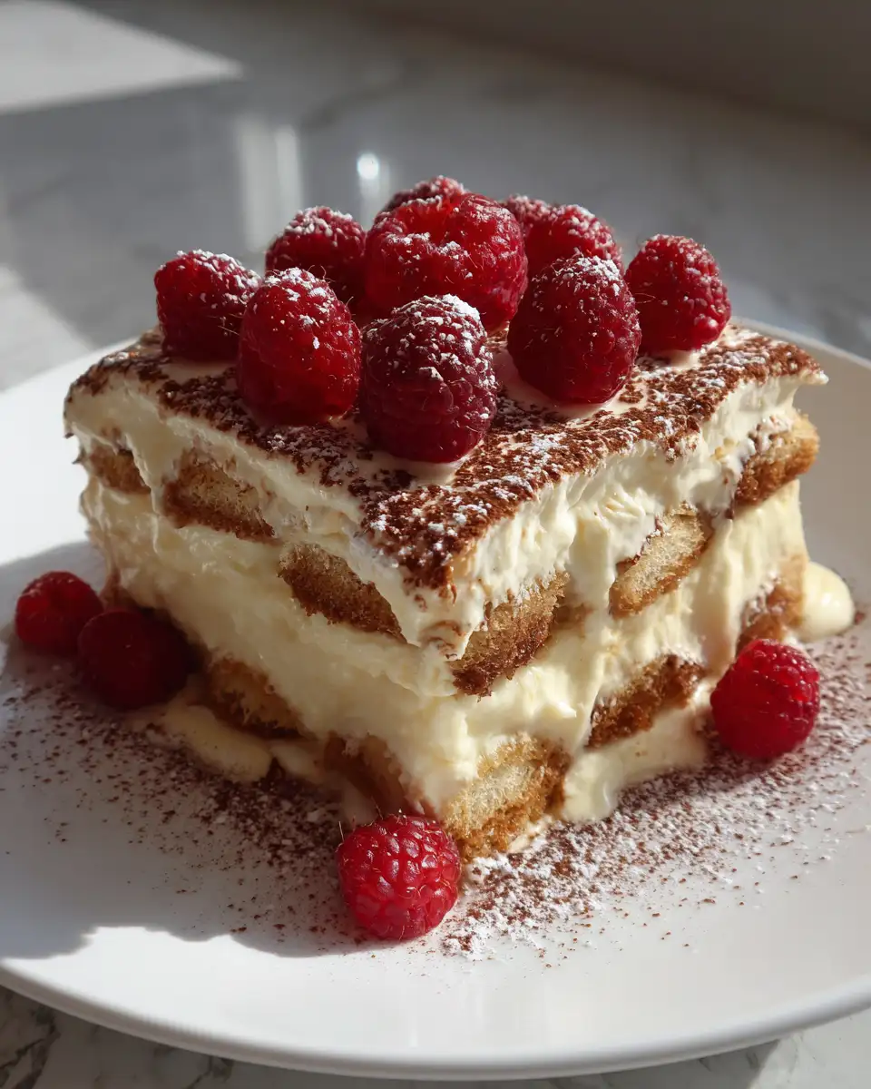 Final dish - Decadent Delight: Unveiling the Irresistible White Chocolate Raspberry Tiramisu