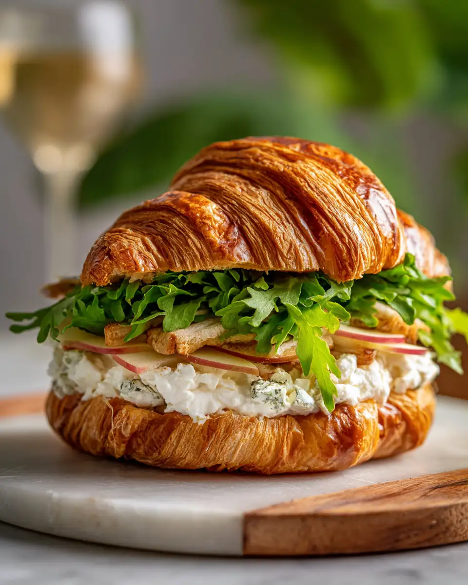 Final dish - Crisp and Creamy Delight: Savor the Apple & Goat Cheese Croissant Sandwich