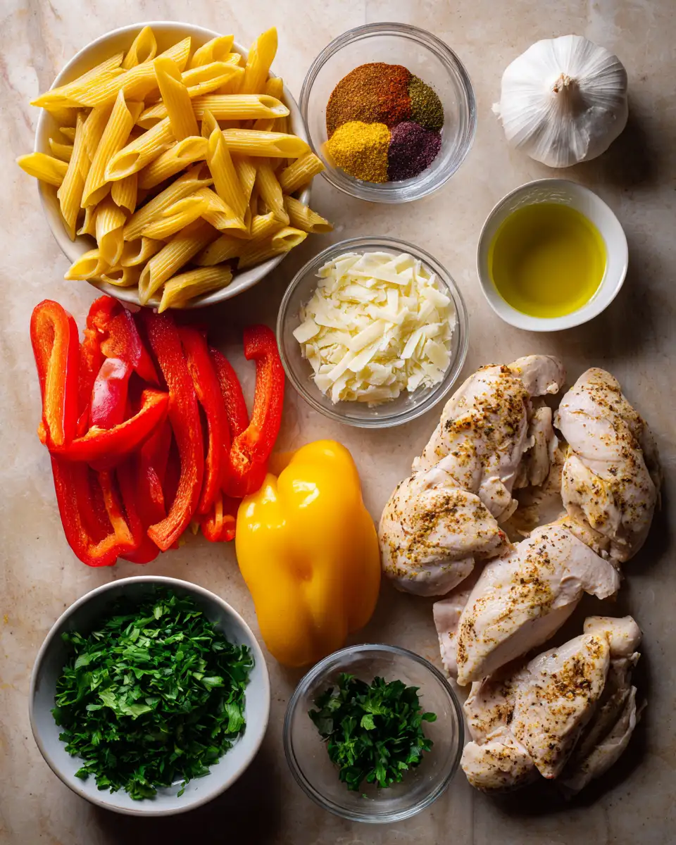 Ingredients for Spice Up Your Dinner Routine with Authentic Jerk Chicken Rasta Pasta