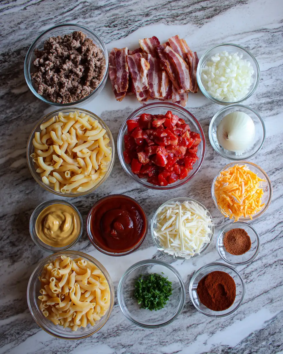 Ingredients for Bacon Cheeseburger Pasta Bake: Your Ultimate Comfort Food Fusion