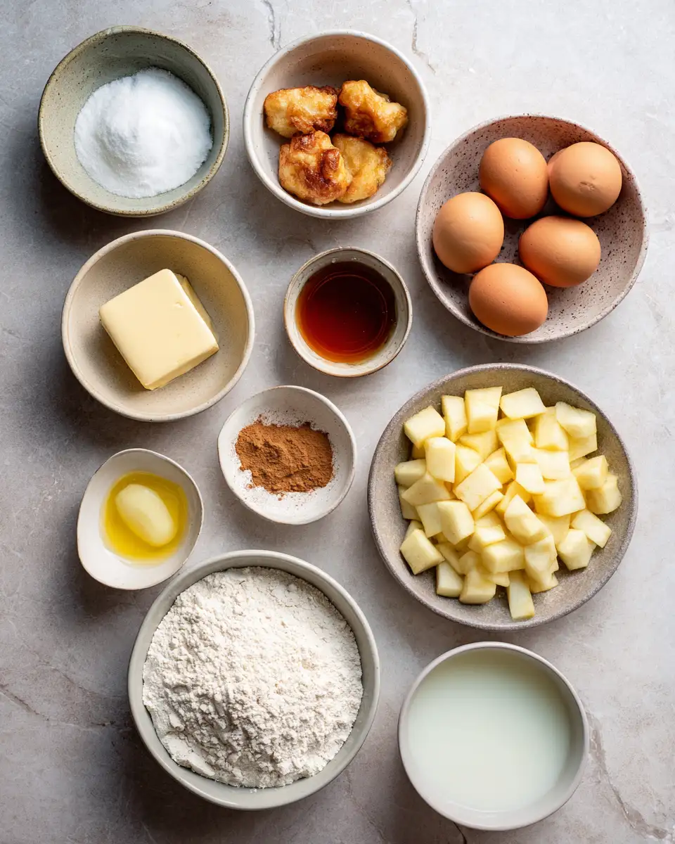 Ingredients for Irresistibly Sweet and Easy Baked Apple Fritters Recipe
