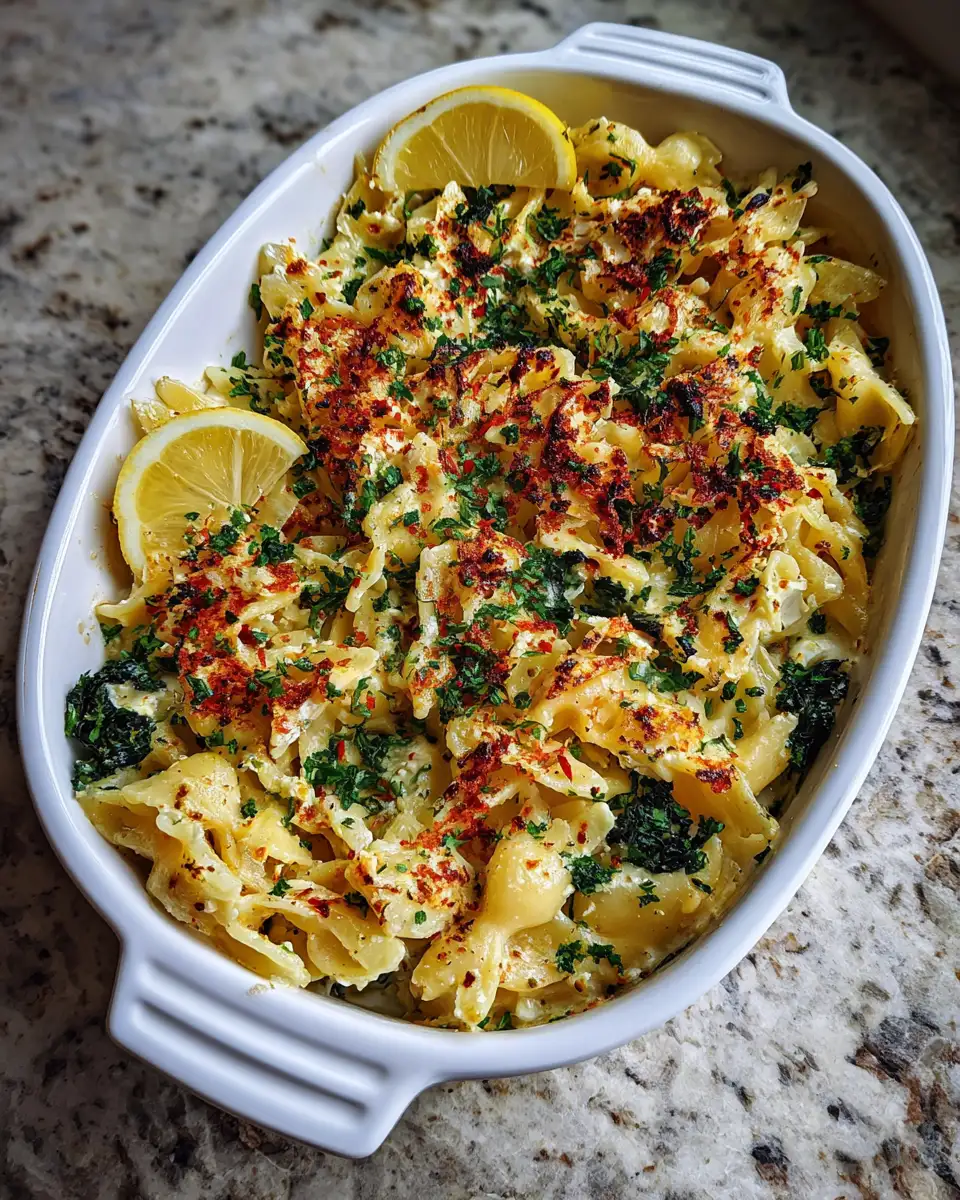 Final dish - Zesty Comfort in a Dish: Baked Feta Lemon Pasta Delight