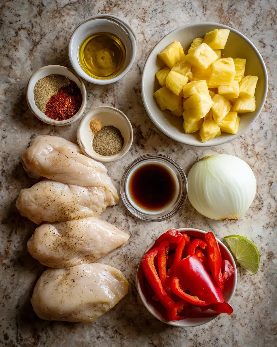 Ingredients for Tantalize Your Taste Buds with Baked Jamaican Pineapple Jerk Chicken