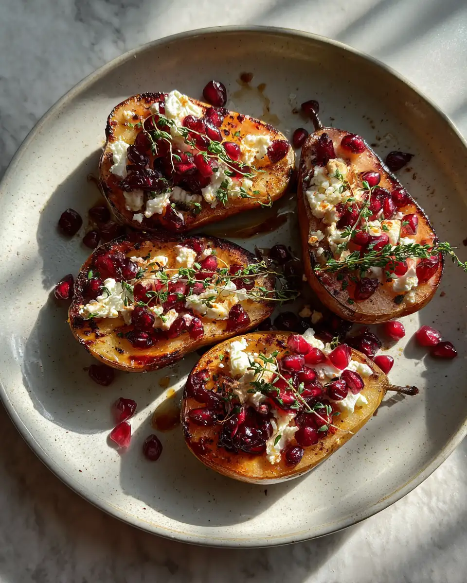Final dish - Sweet Meets Savory: Baked Pears with Feta and Cranberries Delight