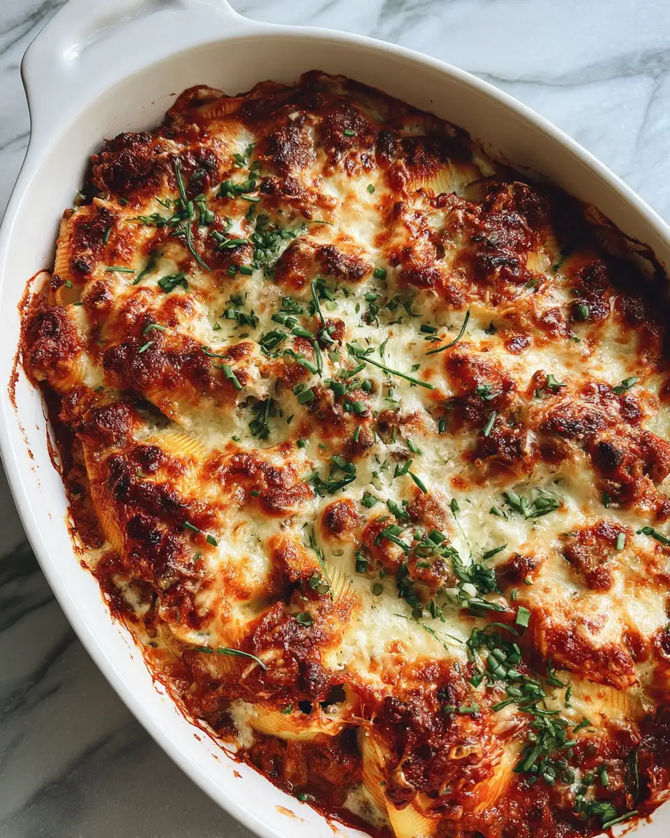 Final dish - Irresistible Beef and Cheese Stuffed Shells for the Ultimate Comfort Meal