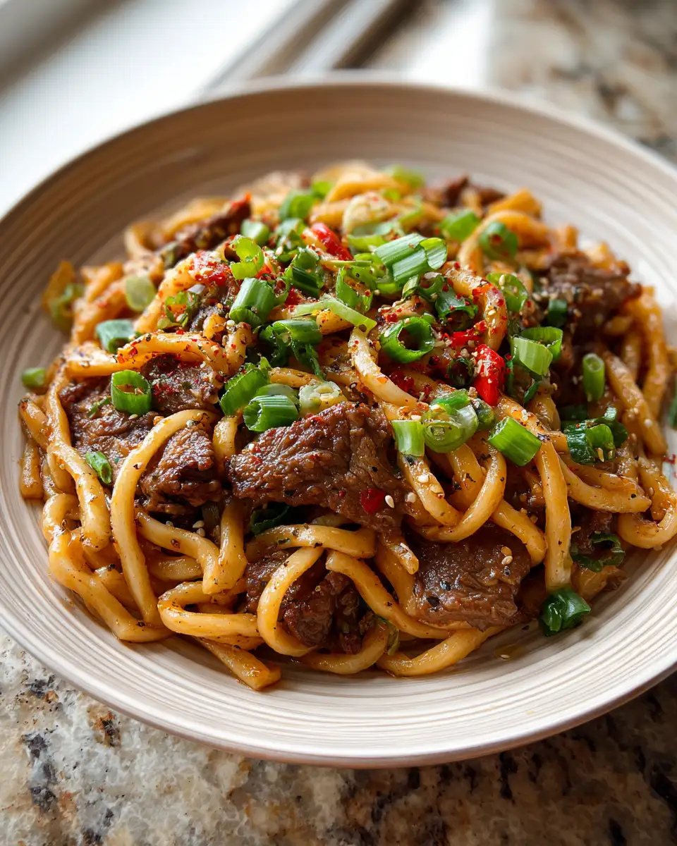 Savory Sensation: Black Pepper Beef Udon Noodles That'll Tantalize Your Taste Buds 6 Final dish - Savory Sensation: Black Pepper Beef Udon Noodles That'll Tantalize Your Taste Buds