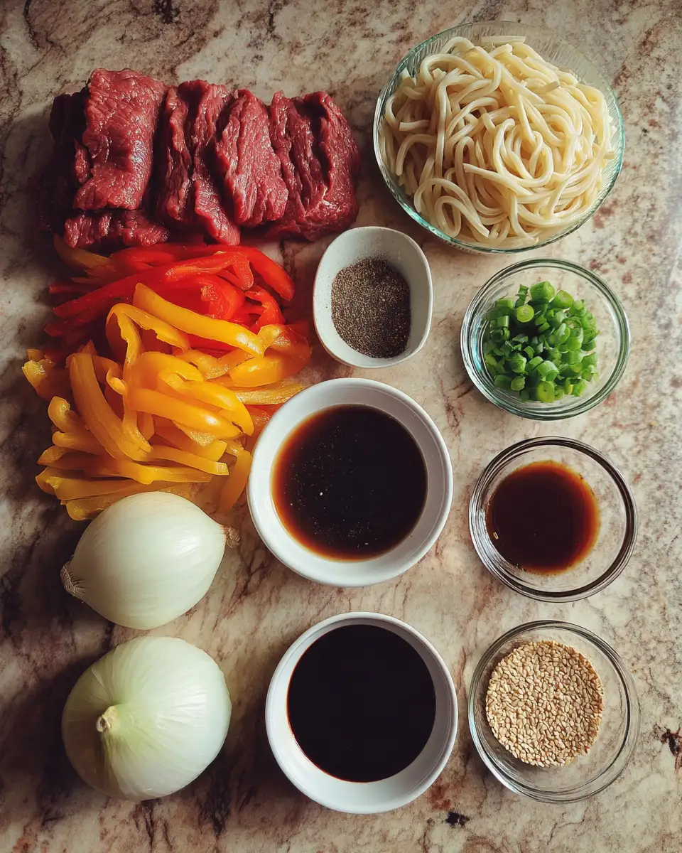 Savory Sensation: Black Pepper Beef Udon Noodles That'll Tantalize Your Taste Buds 4 Ingredients for Savory Sensation: Black Pepper Beef Udon Noodles That'll Tantalize Your Taste Buds