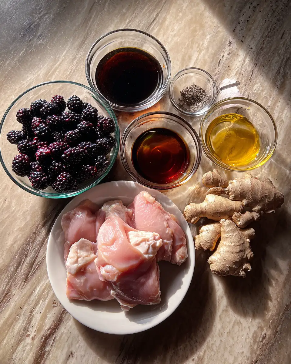 Savor the Sweet Heat: Blackberry Bourbon Chicken Delight 4 Ingredients for Savor the Sweet Heat: Blackberry Bourbon Chicken Delight