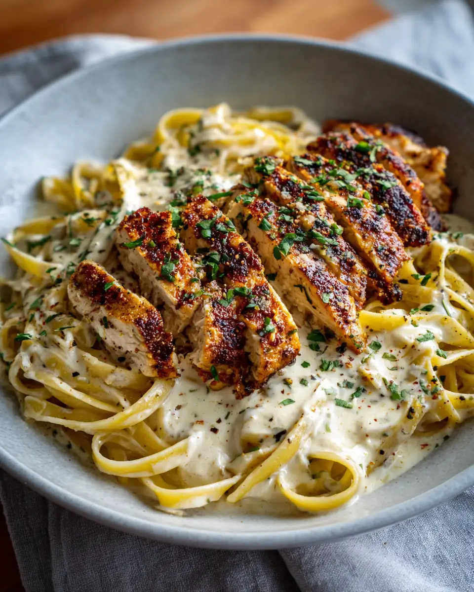 Spice Meets Cream: Irresistible Blackened Cajun Chicken Alfredo 6 Final dish - Spice Meets Cream: Irresistible Blackened Cajun Chicken Alfredo