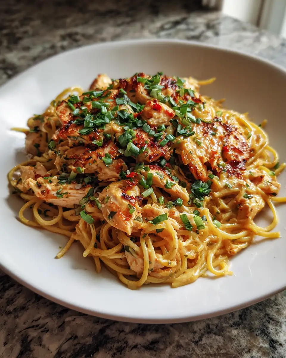 Final dish - Indulge in Bold & Creamy Cajun Chicken Spaghetti Delight