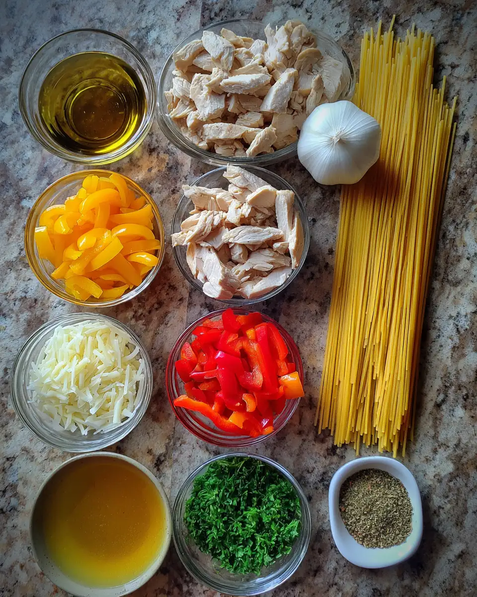 Ingredients for Indulge in Bold & Creamy Cajun Chicken Spaghetti Delight