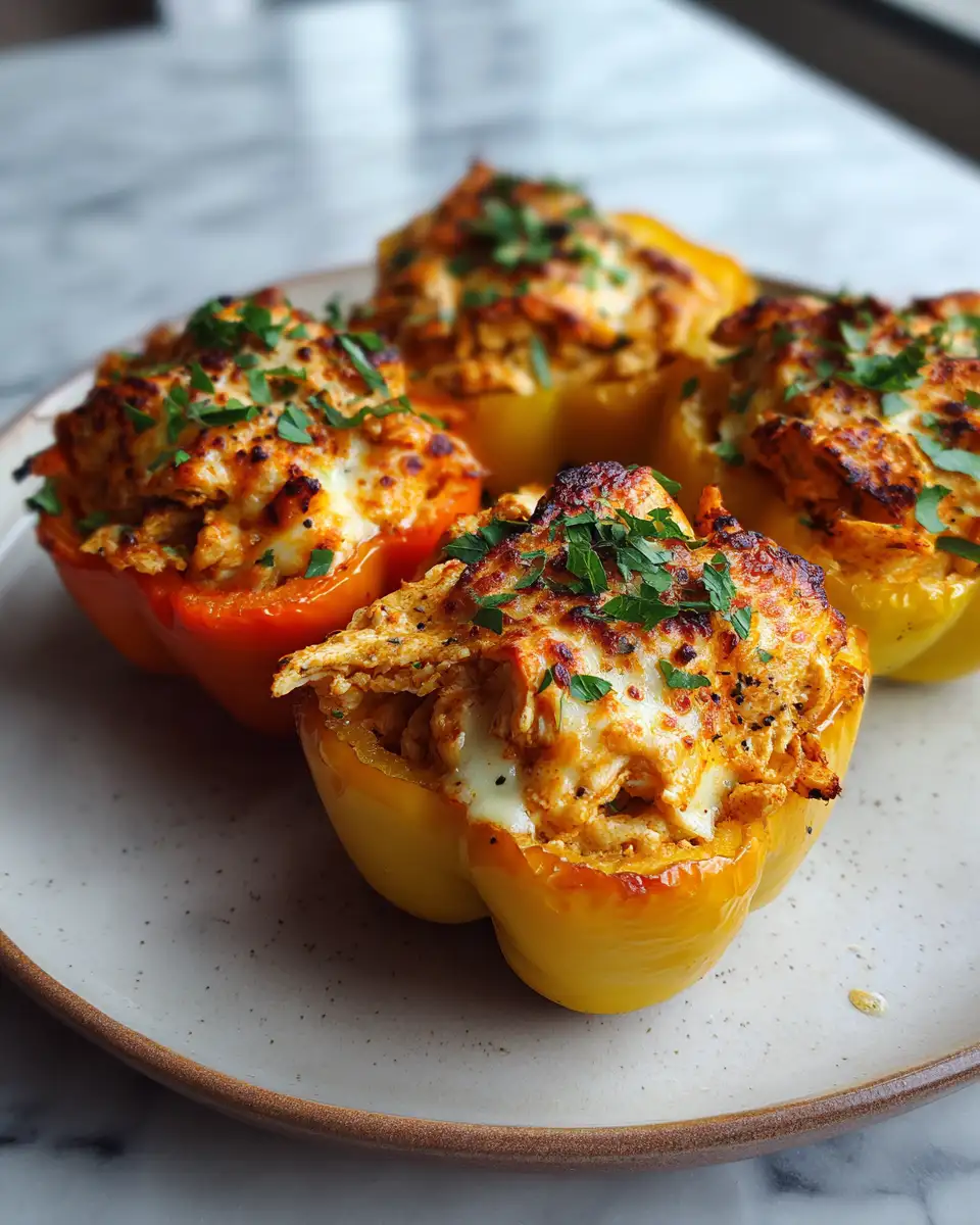 Final dish - Spice Up Dinner with Irresistible Buffalo Chicken Stuffed Peppers
