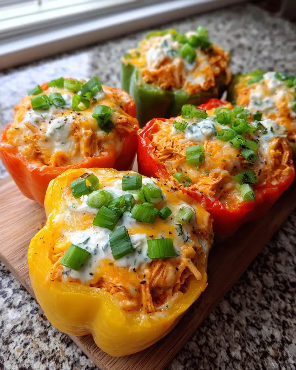Ingredients for Spice Up Dinner with Irresistible Buffalo Chicken Stuffed Peppers