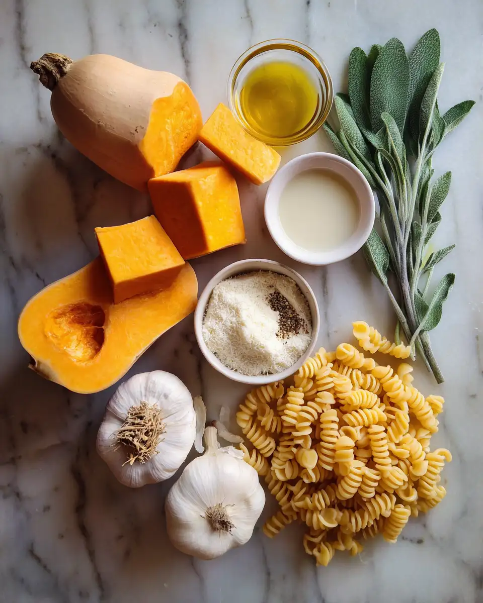 Ingredients for Creamy Comfort: Butternut Squash Pasta Delight