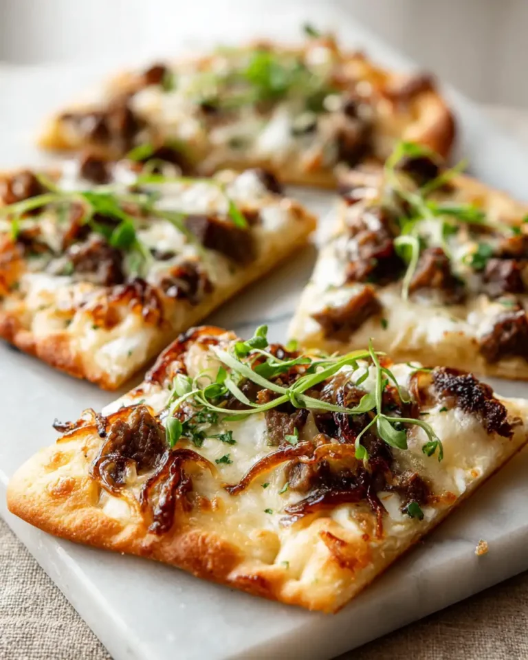 Irresistibly Savory: Caramelized Onion Beef Flatbread Delight - Featured Image