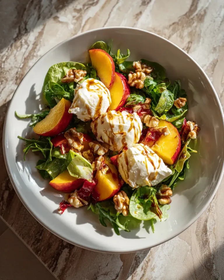 Sweet Symphony: Caramelized Peach Burrata Salad Delight - Featured Image
