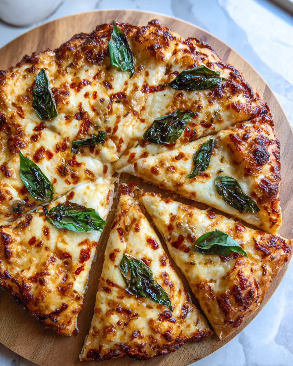 Final dish - Melt-in-Your-Mouth Cheesy Basil Garlic Pizza Sensation