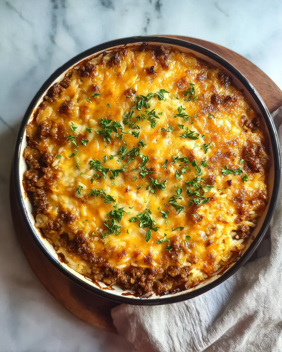 Final dish - Cheesy Beef Rice Bake: A Comfort Food Dream