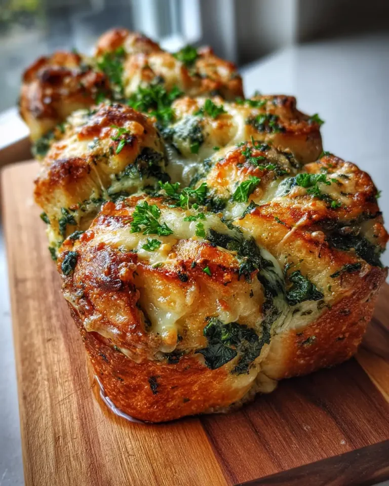 Irresistible Cheesy Spinach Garlic Pull Apart Bread Delight - Featured Image