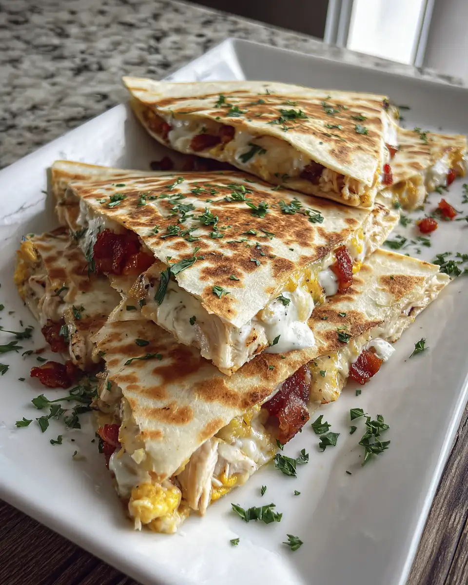 Final dish - Sizzling Chicken Bacon Ranch Quesadilla Delight