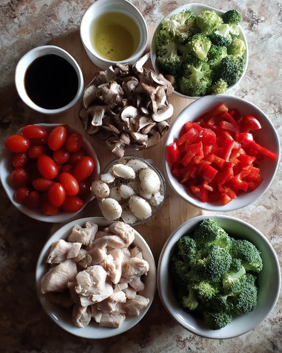 Ingredients for Savor the Flavor: Irresistible Chicken Mushroom Vegetable Medley